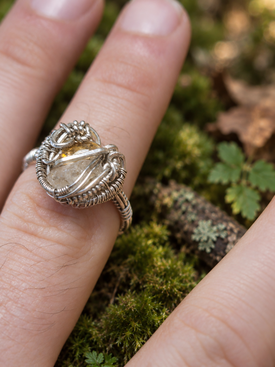 The Golden Signal — Herkimer Diamond Ring
