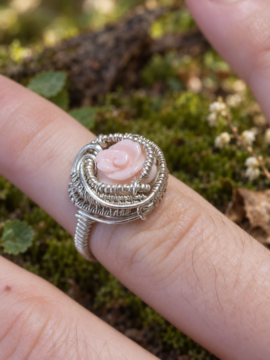 The Blushing Bloom — Coral Ring
