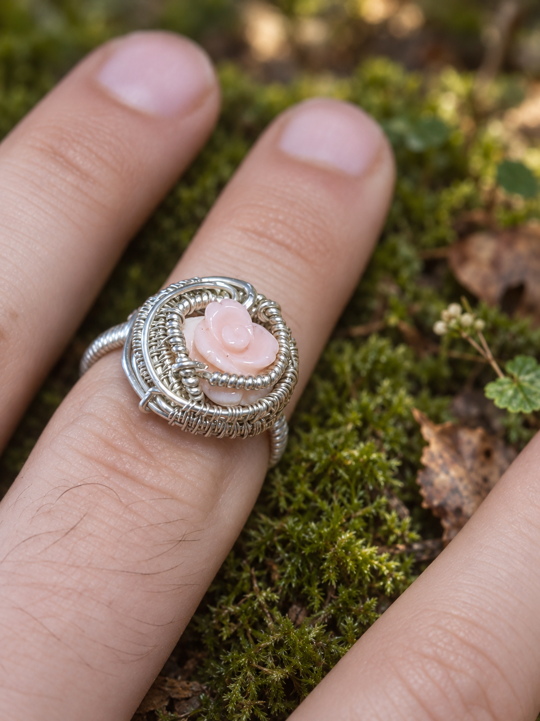 The Blushing Bloom — Coral Ring