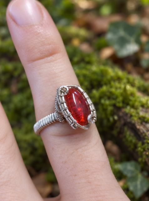 The Crimson Pulse — Almandine Garnet Ring